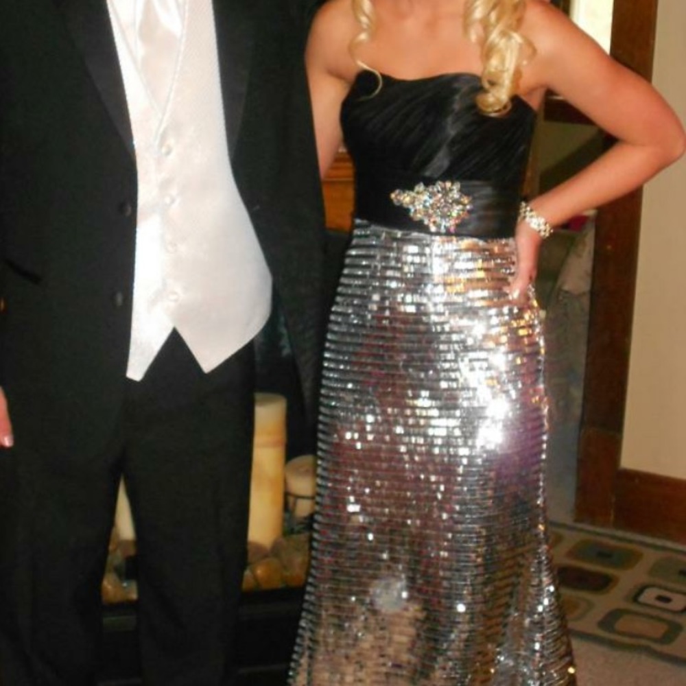Black, sequin prom dress